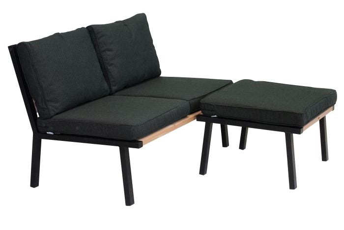 douglas houten hocker met loungebank en bijpassende loungekussens