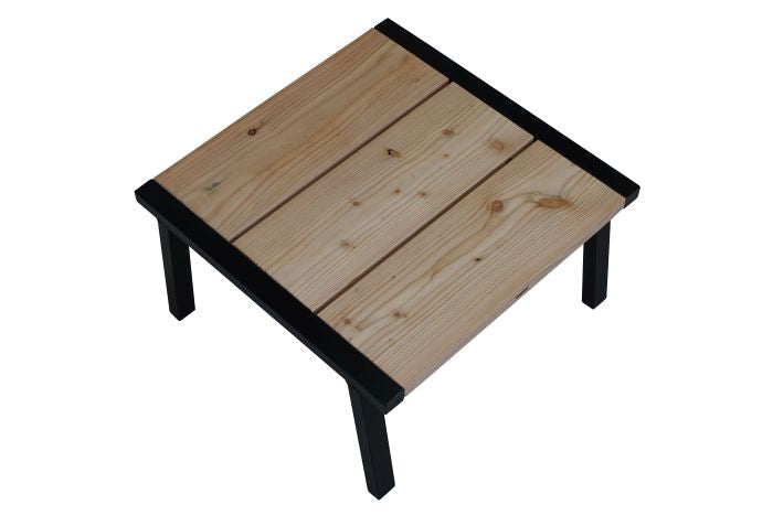 Douglas houten hocker met stalen poten