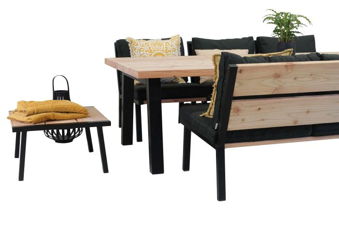 douglas houten hocker als final touch bij de 6-persoons low diningset