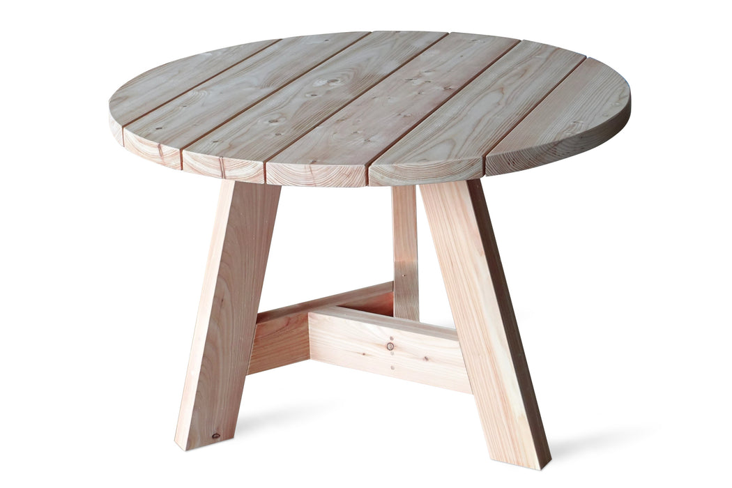 Ronde tuintafel Ronda, met houten poten