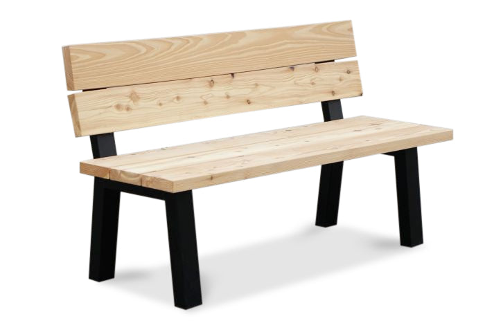Tuinbank rugleuning Lono stalen poten - 220cm - zwarte poten