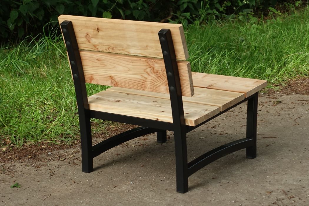 Loungestoel Acero van Douglas hout en zwart staal